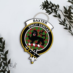 ScotsTee Shop Scottish Baxter Modern Clan Scottish Crest Tartan Wooden Hanging Wall Art Sign