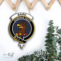 ScotsTee Shop Scottish Baird Modern Clan Scottish Crest Tartan Wooden Hanging Wall Art Sign
