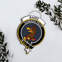 ScotsTee Shop Scottish Baird Modern Clan Scottish Crest Tartan Wooden Hanging Wall Art Sign