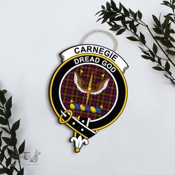 ScotsTee Shop Scottish Carnegie Modern Clan Scottish Crest Tartan Wooden Hanging Wall Art Sign