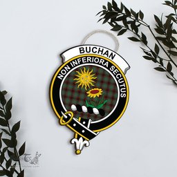 ScotsTee Shop Scottish Buchan Ancient Clan Scottish Crest Tartan Wooden Hanging Wall Art Sign