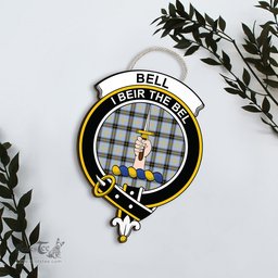 ScotsTee Shop Scottish Bell of the Borders Clan Scottish Crest Tartan Wooden Hanging Wall Art Sign