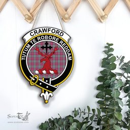 ScotsTee Shop Scottish Crawford Ancient Clan Scottish Crest Tartan Wooden Hanging Wall Art Sign
