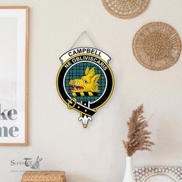 ScotsTee Shop Scottish Campbell Ancient 01 Clan Scottish Crest Tartan Wooden Hanging Wall Art Sign