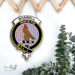 ScotsTee Shop Scottish Boswell Modern Clan Scottish Crest Tartan Wooden Hanging Wall Art Sign