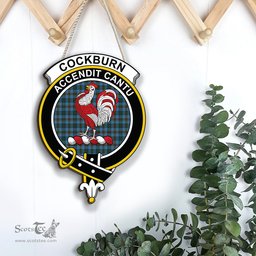 ScotsTee Shop Scottish Cockburn Modern Clan Scottish Crest Tartan Wooden Hanging Wall Art Sign