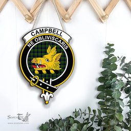 ScotsTee Shop Scottish Campbell of Breadalbane Modern Clan Scottish Crest Tartan Wooden Hanging Wall Art Sign