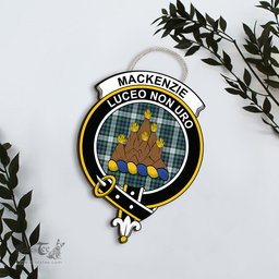 ScotsTee Shop Scottish MacKenzie Dress Ancient Clan Scottish Crest Tartan Wooden Hanging Wall Art Sign