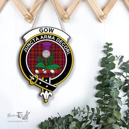ScotsTee Shop Scottish Gow Modern Clan Scottish Crest Tartan Wooden Hanging Wall Art Sign