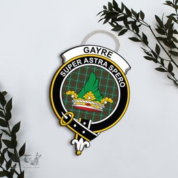 ScotsTee Shop Scottish Gayre Clan Scottish Crest Tartan Wooden Hanging Wall Art Sign