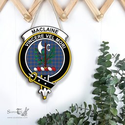 ScotsTee Shop Scottish MacLaine of Loch Buie Hunting Ancient Clan Scottish Crest Tartan Wooden Hanging Wall Art Sign