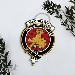 ScotsTee Shop Scottish MacGillivray Modern Clan Scottish Crest Tartan Wooden Hanging Wall Art Sign