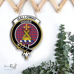ScotsTee Shop Scottish Galloway Red Clan Scottish Crest Tartan Wooden Hanging Wall Art Sign