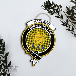 ScotsTee Shop Scottish MacLeod of Lewis Modern Clan Scottish Crest Tartan Wooden Hanging Wall Art Sign