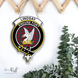 ScotsTee Shop Scottish Lindsay Modern Clan Scottish Crest Tartan Wooden Hanging Wall Art Sign