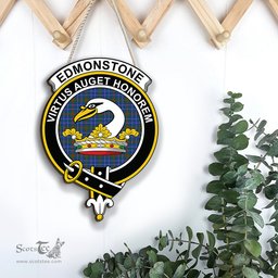 ScotsTee Shop Scottish Edmonstone Clan Scottish Crest Tartan Wooden Hanging Wall Art Sign