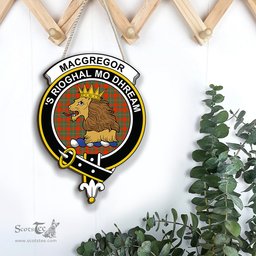 ScotsTee Shop Scottish MacGregor Ancient Clan Scottish Crest Tartan Wooden Hanging Wall Art Sign