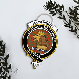ScotsTee Shop Scottish MacGregor Ancient Clan Scottish Crest Tartan Wooden Hanging Wall Art Sign