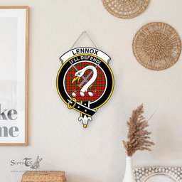 ScotsTee Shop Scottish Lennox Modern Clan Scottish Crest Tartan Wooden Hanging Wall Art Sign