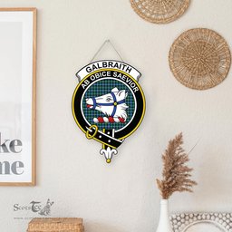 ScotsTee Shop Scottish Galbraith Ancient Clan Scottish Crest Tartan Wooden Hanging Wall Art Sign