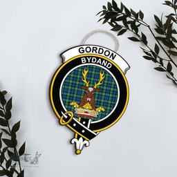ScotsTee Shop Scottish Gordon Ancient Clan Scottish Crest Tartan Wooden Hanging Wall Art Sign