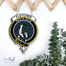 ScotsTee Shop Scottish Fletcher Ancient Clan Scottish Crest Tartan Wooden Hanging Wall Art Sign