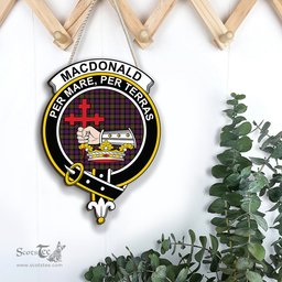 ScotsTee Shop Scottish MacDonald Modern Clan Scottish Crest Tartan Wooden Hanging Wall Art Sign