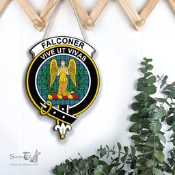 ScotsTee Shop Scottish Falconer Clan Scottish Crest Tartan Wooden Hanging Wall Art Sign
