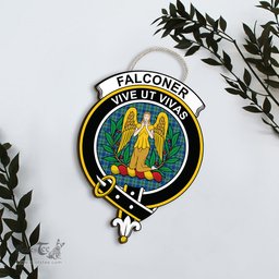 ScotsTee Shop Scottish Falconer Clan Scottish Crest Tartan Wooden Hanging Wall Art Sign