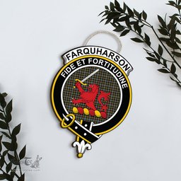 ScotsTee Shop Scottish Farquharson Weathered Clan Scottish Crest Tartan Wooden Hanging Wall Art Sign