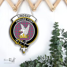 ScotsTee Shop Scottish Lindsay Ancient Clan Scottish Crest Tartan Wooden Hanging Wall Art Sign