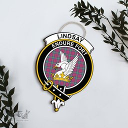 ScotsTee Shop Scottish Lindsay Ancient Clan Scottish Crest Tartan Wooden Hanging Wall Art Sign