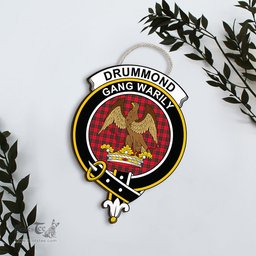ScotsTee Shop Scottish Drummond Modern Clan Scottish Crest Tartan Wooden Hanging Wall Art Sign