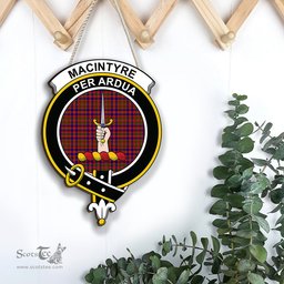 ScotsTee Shop Scottish MacIntyre Modern Clan Scottish Crest Tartan Wooden Hanging Wall Art Sign