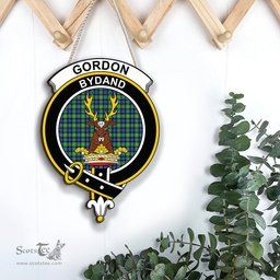 ScotsTee Shop Scottish Gordon Old Ancient Clan Scottish Crest Tartan Wooden Hanging Wall Art Sign