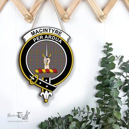 ScotsTee Shop Scottish MacIntyre Ancient Clan Scottish Crest Tartan Wooden Hanging Wall Art Sign