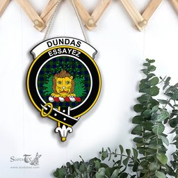 ScotsTee Shop Scottish Dundas Modern Clan Scottish Crest Tartan Wooden Hanging Wall Art Sign