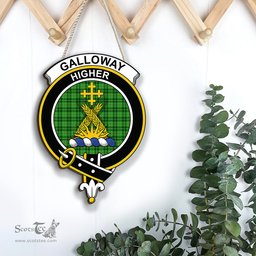 ScotsTee Shop Scottish Galloway District Clan Scottish Crest Tartan Wooden Hanging Wall Art Sign
