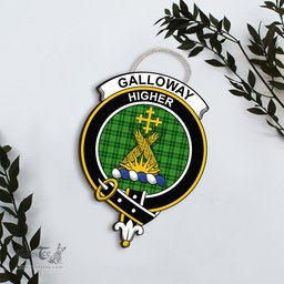 ScotsTee Shop Scottish Galloway District Clan Scottish Crest Tartan Wooden Hanging Wall Art Sign