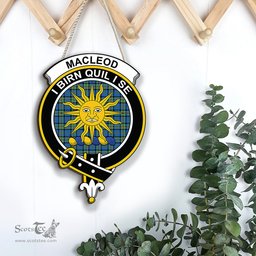 ScotsTee Shop Scottish MacLeod of Harris Ancient Clan Scottish Crest Tartan Wooden Hanging Wall Art Sign