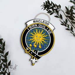 ScotsTee Shop Scottish MacLeod of Harris Ancient Clan Scottish Crest Tartan Wooden Hanging Wall Art Sign
