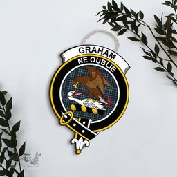 ScotsTee Shop Scottish Graham of Montrose Modern Clan Scottish Crest Tartan Wooden Hanging Wall Art Sign