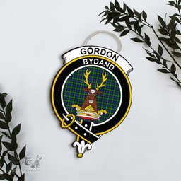 ScotsTee Shop Scottish Gordon Modern Clan Scottish Crest Tartan Wooden Hanging Wall Art Sign