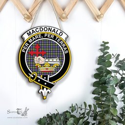ScotsTee Shop Scottish MacDonald Ancient Clan Scottish Crest Tartan Wooden Hanging Wall Art Sign