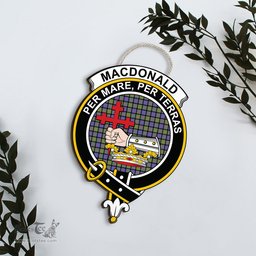 ScotsTee Shop Scottish MacDonald Ancient Clan Scottish Crest Tartan Wooden Hanging Wall Art Sign