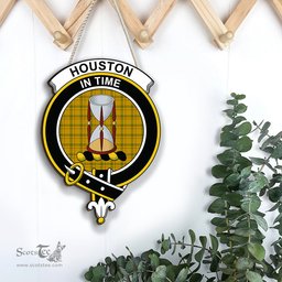 ScotsTee Shop Scottish Houston Clan Scottish Crest Tartan Wooden Hanging Wall Art Sign