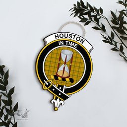 ScotsTee Shop Scottish Houston Clan Scottish Crest Tartan Wooden Hanging Wall Art Sign