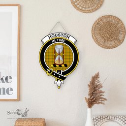 ScotsTee Shop Scottish Houston Clan Scottish Crest Tartan Wooden Hanging Wall Art Sign