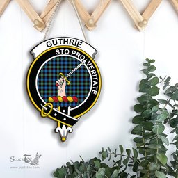 ScotsTee Shop Scottish Guthrie Ancient Clan Scottish Crest Tartan Wooden Hanging Wall Art Sign