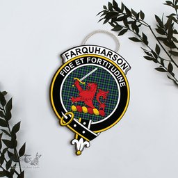 ScotsTee Shop Scottish Farquharson Ancient Clan Scottish Crest Tartan Wooden Hanging Wall Art Sign